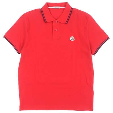 未使用品 モンクレール 半袖ポロシャツ レッド メンズ S