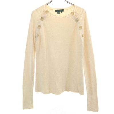 LAUREN RALPH LAUREN ローレンラルフローレン 長袖 ニット S 生成り セーター