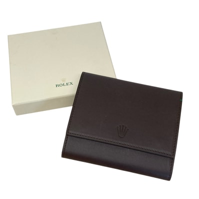 ROLEX ロレックス ノベルティ ウォッチ ケース 小物 レザー ブラウン ユニセックス【中古】