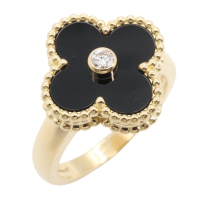 ヴァンクリーフ&アーペル Van Cleef & Arpels ヴィンテージアルハンブラ オニキス 1PD リング リング・指輪 ジュエリー K18(イエローゴールド) ダイヤモンド オニキス レディース ゴールド系 / クリア系 / ブラック系
