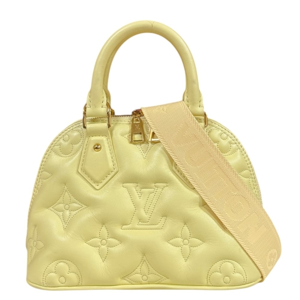 ルイヴィトン アルマBB ソフト バブルグラム ショルダーバッグ レザー M59821 イエロー レディース LOUIS VUITTON  中古