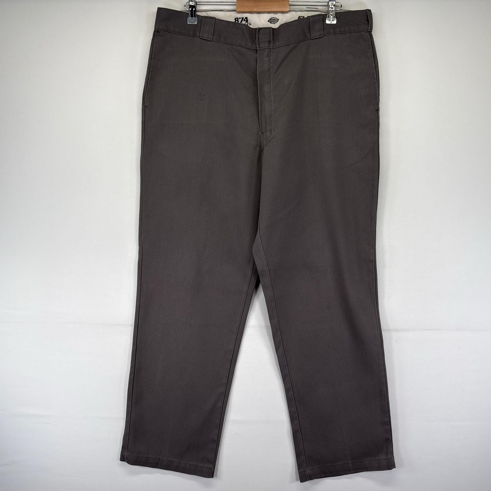 古着 ディッキーズ Dickies パンツ 874FLEX ワーク 大きいサイズ ワンポイントロゴ w40×L32  グレー系 メンズ
