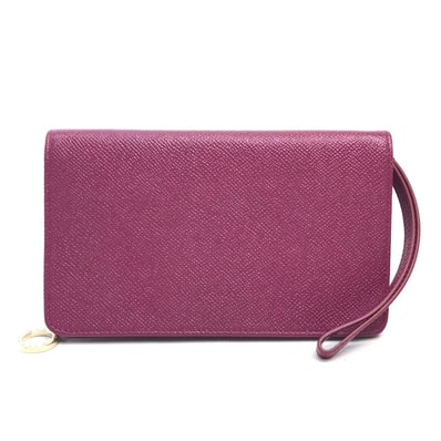 ブルガリ BVLGARI ブルガリブルガリ パスケース 2つ折り財布 カーフレザー フーシャピンク×レッド