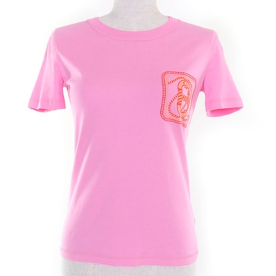 極美品 エルメス Tシャツ Canoe カノエ ピンク 34 3E4625DL