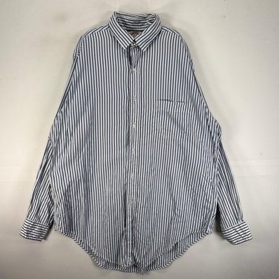 古着 ブルックスブラザーズ Brooks Brothers 長袖シャツ 胸ポケット ボタンダウン L ブルー系 ストライプ メンズ