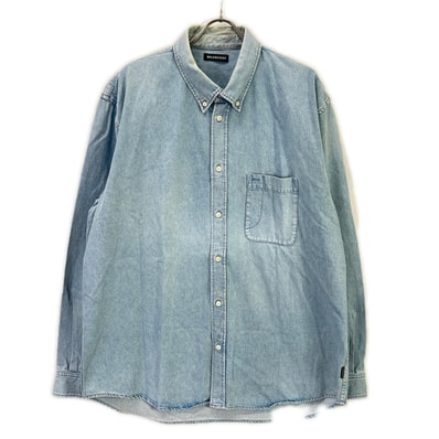 バレンシアガ 557558 18SS ブルー BACK LOGO DENIM SHIRT
