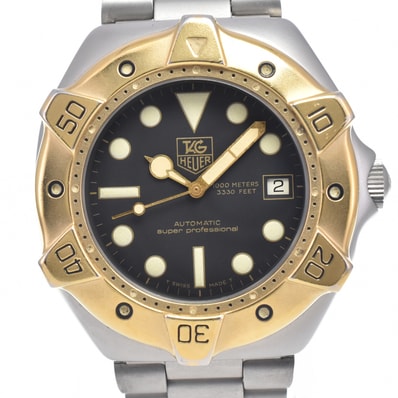 値下 タグホイヤー TAG HEUER 844.006 ヴィンテージ スーパープロフェッショナル ブラック 自動巻き メンズ 腕時計 I#147036