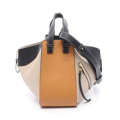 ロエベ LOEWE HAMMOCK SMALL ハンモック スモール 2WAY ハンドバッグ バッグ レザー レディース ベージュ系 / ブラウン系 / ブラック系 A538S35X51 【中古】