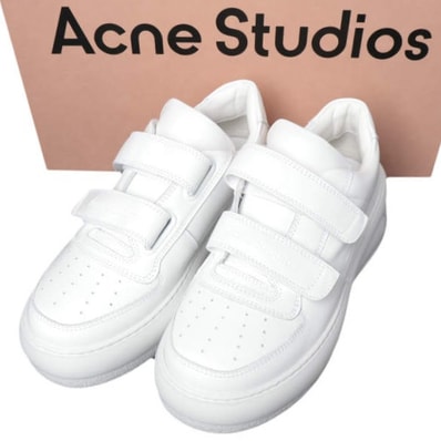 新品 Acne Studios アクネストゥディオズ ベルクロストラッププラットフォームスニーカー Steffey U Friend Raise Sneakers 35(22cm) OPTIC WHITE 定価99,000円 TWICE ナヨン モモ着用