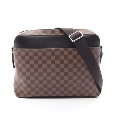 ルイ・ヴィトン LOUIS VUITTON ジェイク メッセンジャーMM ショルダーバッグ バッグ PVCコーティングキャンバス レザー ダミエ エベヌ メンズ ブラウン系 / ブラック系 N41569 【中古】