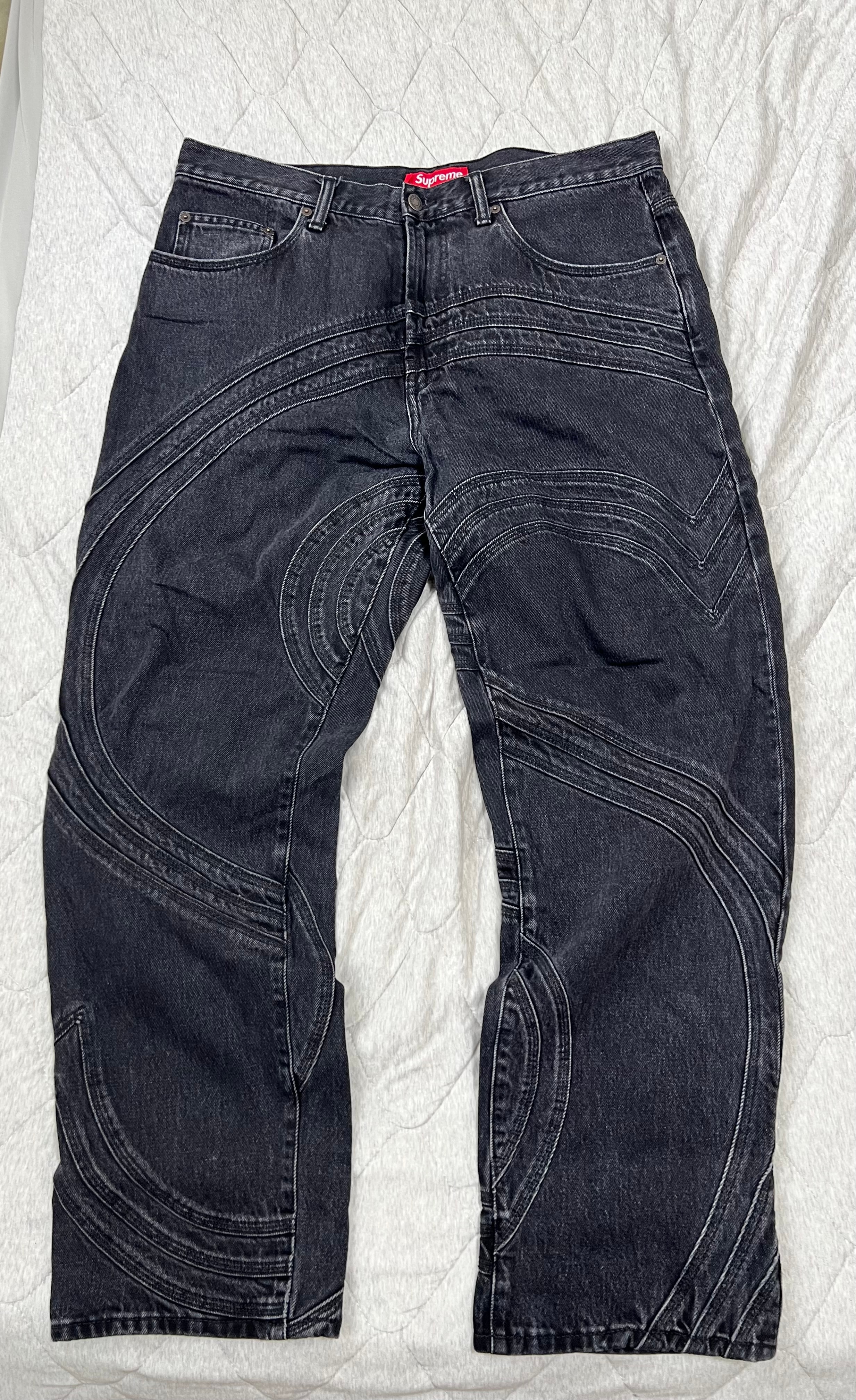 Supreme S Logo Loose Fit Jean "Washed Black"