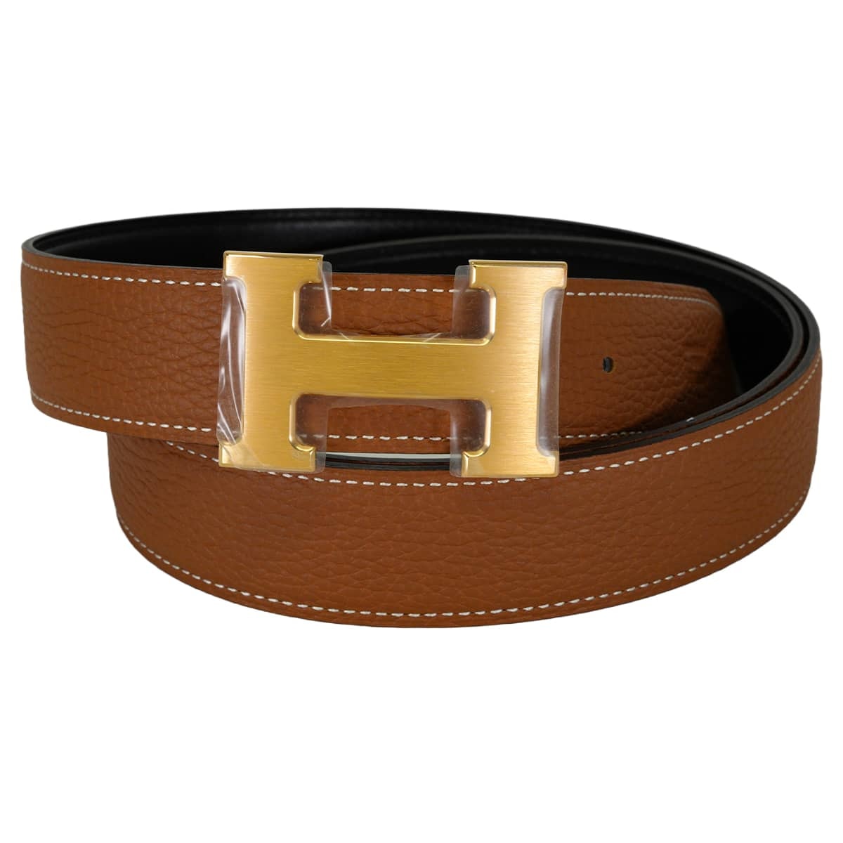 HERMES エルメス ベルト Hベルト コンスタンス32 リバーシブル ゴールド/黒 (ブラック) トゴ/ボックスカーフ #95 マットゴールド金具 K刻印 [紙袋・リボン付] 新品