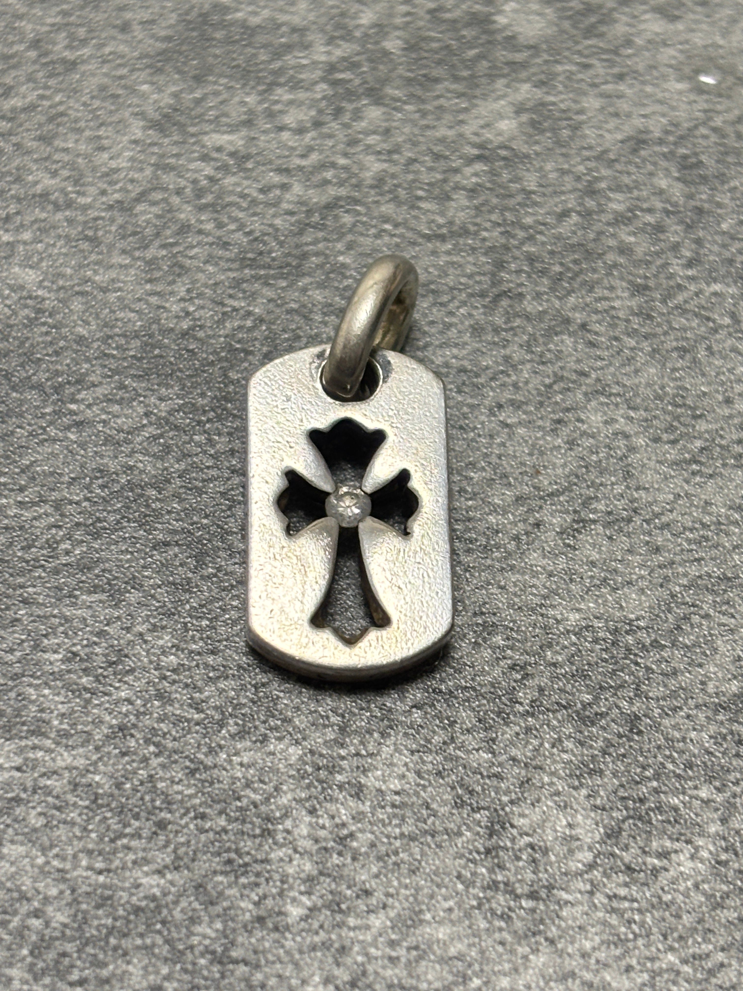 Chrome Hearts Dog Tag Tiny Cut Out Cross "Silver"