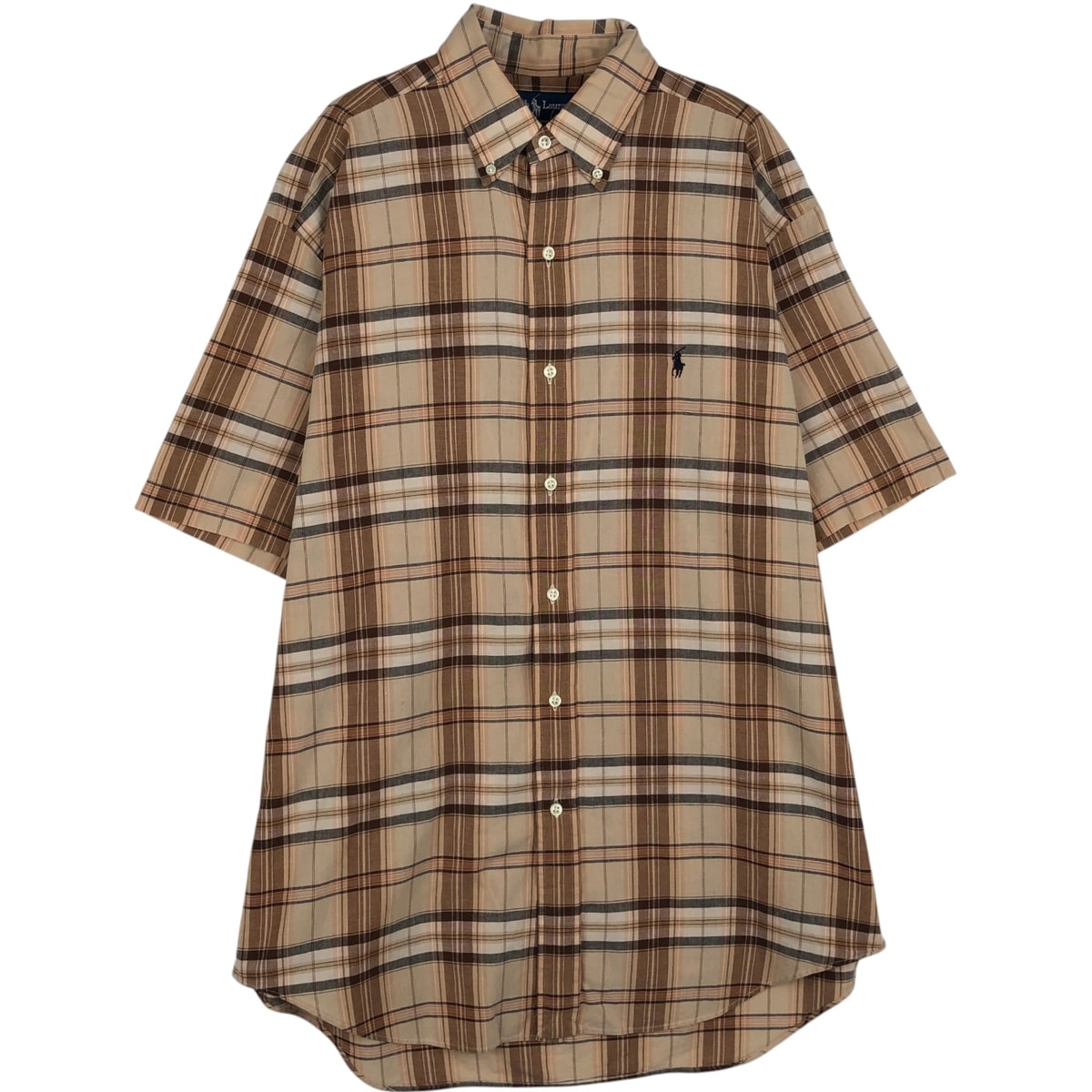 古着 ラルフローレン Ralph Lauren BLAKE 半袖 ボタンダウン チェックシャツ メンズM相当/eaa641151