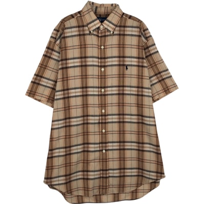 古着 ラルフローレン Ralph Lauren BLAKE 半袖 ボタンダウン チェックシャツ メンズM相当/eaa641151