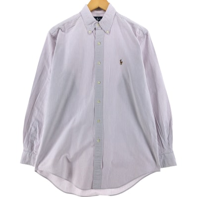 古着 ラルフローレン Ralph Lauren YARMOUTH 長袖 ボタンダウンストライプシャツ メンズM相当/eaa536458