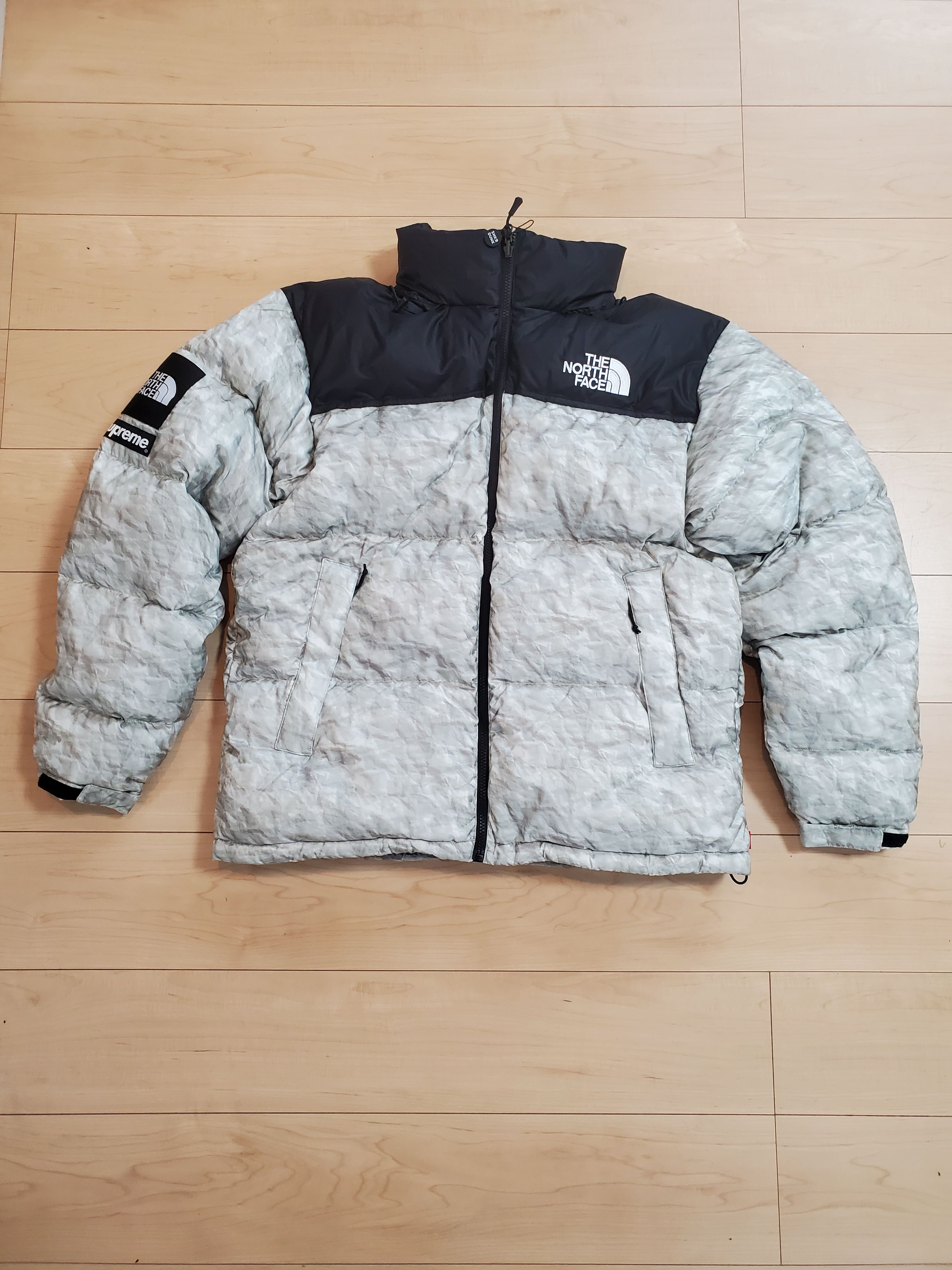 Supreme x The North Face Nuptse Jacket "White Paper Print"