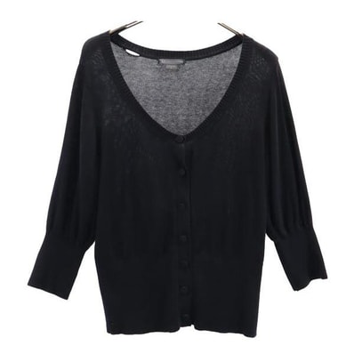 ARMANI EXCHANGE アルマーニエクスチェンジ シルクブレンド 7分袖 ニット カーディガン S 黒