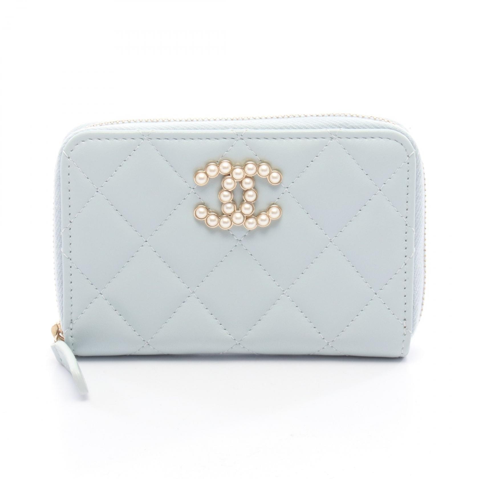 シャネル CHANEL マトラッセ コインケース 財布 レザー レディース ブルー系 AP3811 【中古】