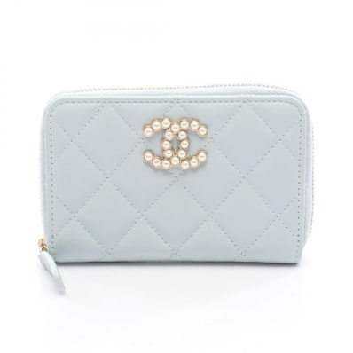 シャネル CHANEL マトラッセ コインケース 財布 レザー レディース ブルー系 AP3811 【中古】