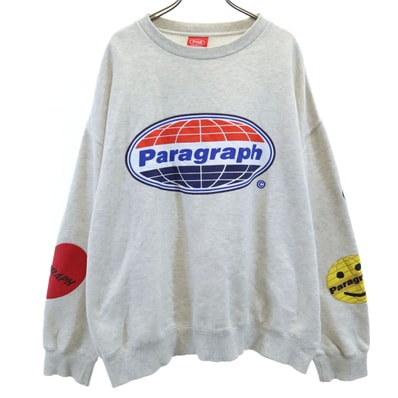 PARAGRAPH パラグラフ 長袖 スウェット トレーナー F グレー 裏起毛