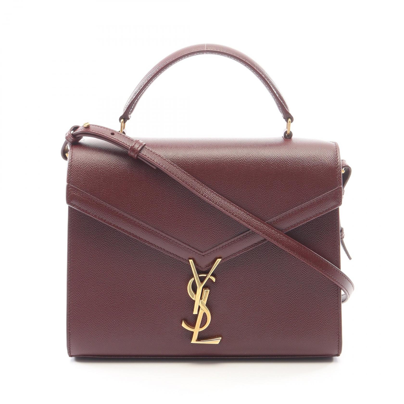サンローランパリ SAINT LAURENT PARIS カサンドラ 2WAY ハンドバッグ バッグ レザー レディース ボルドー系 【中古】