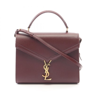 サンローランパリ SAINT LAURENT PARIS カサンドラ 2WAY ハンドバッグ バッグ レザー レディース ボルドー系 【中古】