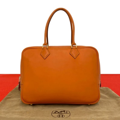 HERMES エルメス プリュム 32 ヴォーガリバー ハンドバッグ オレンジ
57778