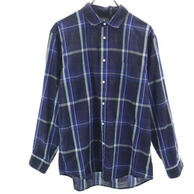 THE NORTH FACE ノースフェイス チェック柄 長袖 ハダネイチャー シャツ L ネイビー NR11957 アウトドア