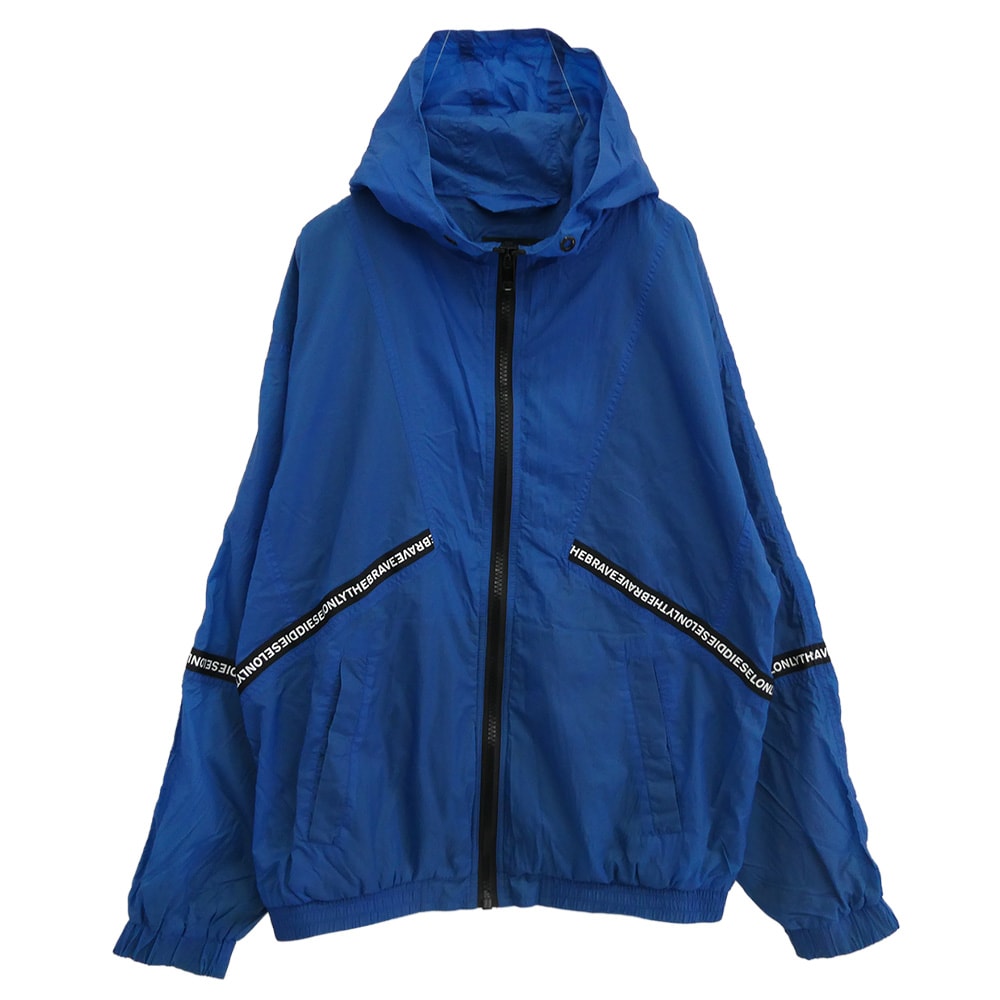 DIESEL ディーゼル ジャケット MESH LINER HOODED NYLON JACKET メッシュ ライナー フード ナイロン ジャケット ブルー系 M【中古】
