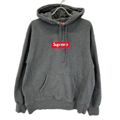 シュプリーム 21AW グレー Box Logo Hooded Sweatshirt M