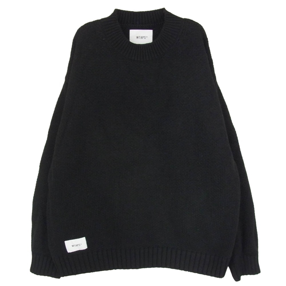 WTAPS ダブルタップス ニット 24AW 242MADT-KNM01 DUANE SWEATER POLY デュアン セーター ポリ ニット モック ネック ブラック系 X04【中古】