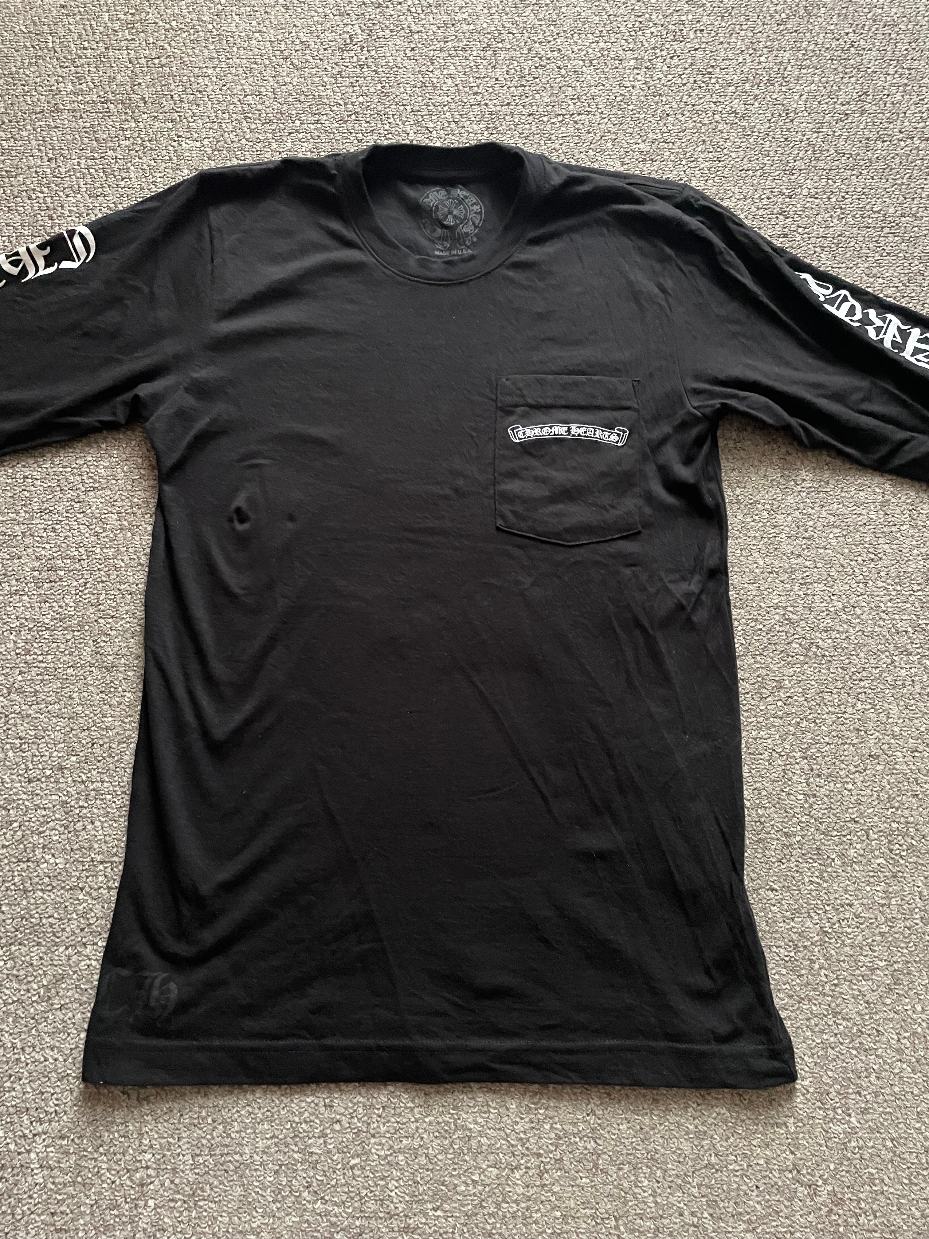 Chrome Hearts Scroll Logo L/S T-Shirt "Black"