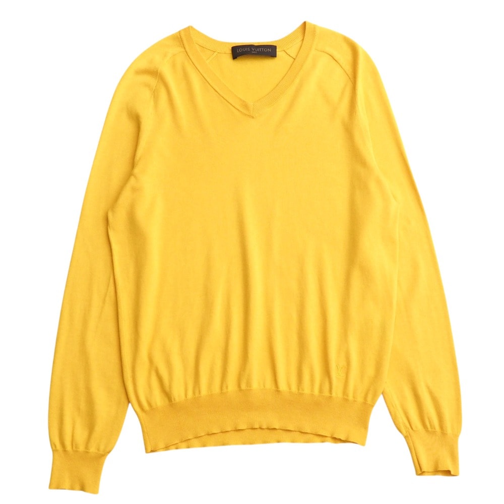 LOUIS VUITTON ルイ・ヴィトン ニット サイズXS 長袖 カシミヤ混 Vネック プルオーバー セーター ロゴ刺繍【おすすめ】 ブランド古着【中古】20250826/RA5928