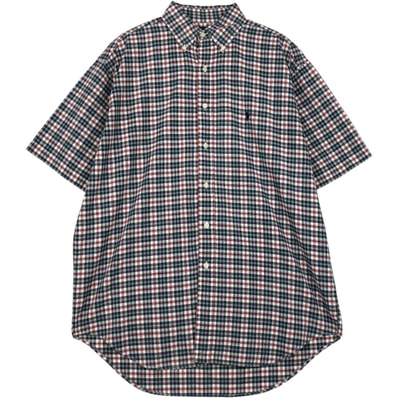 古着 ラルフローレン Ralph Lauren BLAKE 半袖 ボタンダウン チェックシャツ メンズM相当/eaa623631