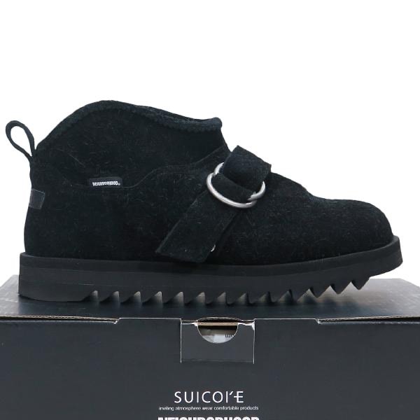 NEIGHBORHOOD ネイバーフッド x SUICOKE スイコック 24AW NHXSUICOKE.NEW WAVE BOOT 242OYSIN-FWM01 ニュー ウェーブ ブーツ ブラック ボア シューズ サイズ27.0cm(US9)