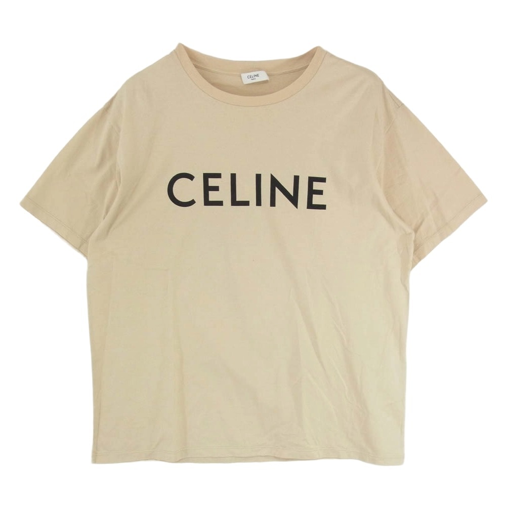 CELINE セリーヌ Ｔシャツ 2X681671Q LOOSE ルーズ ロゴ 半袖 Ｔシャツ カットソー ベージュ系 L【中古】