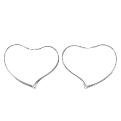 TIFFANY&Co. ティファニー オープンハート フープ ピアス ラージ スターリングシルバー シルバー【中古】