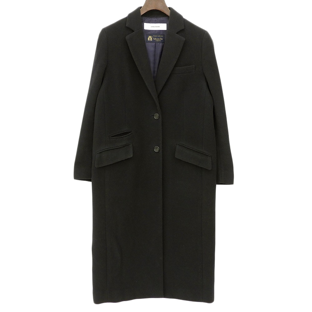 ジャーナルスタンダード Menchi カシミヤ混 ロング丈 チェスターコート レディース ブラック 19-020-400-3020 ―
