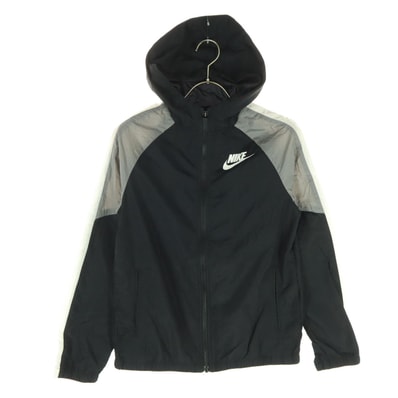 NIKE ナイキ ワンポイントロゴ 長袖 ジップジャケット L ブラック フーディー
