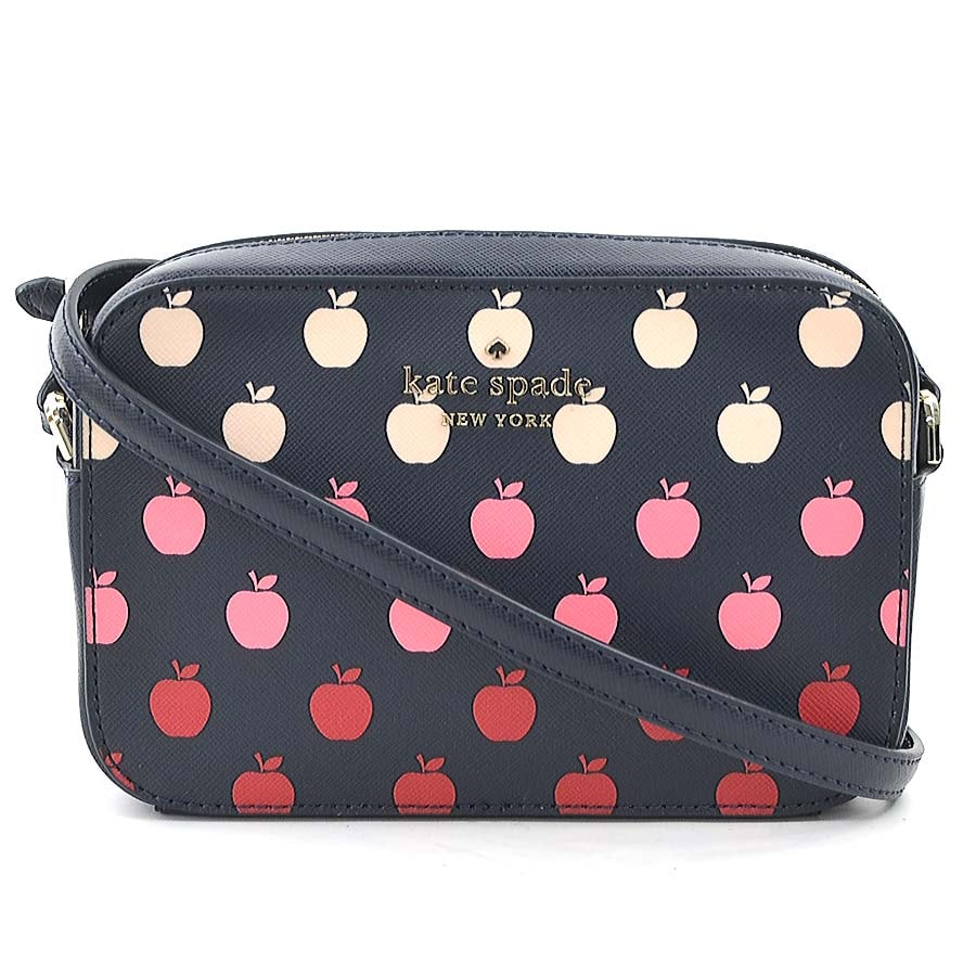 ケイトスペード Kate Spade ショルダーバッグ レザー ネイビー×ピンク系 レディース【中古】 55921k