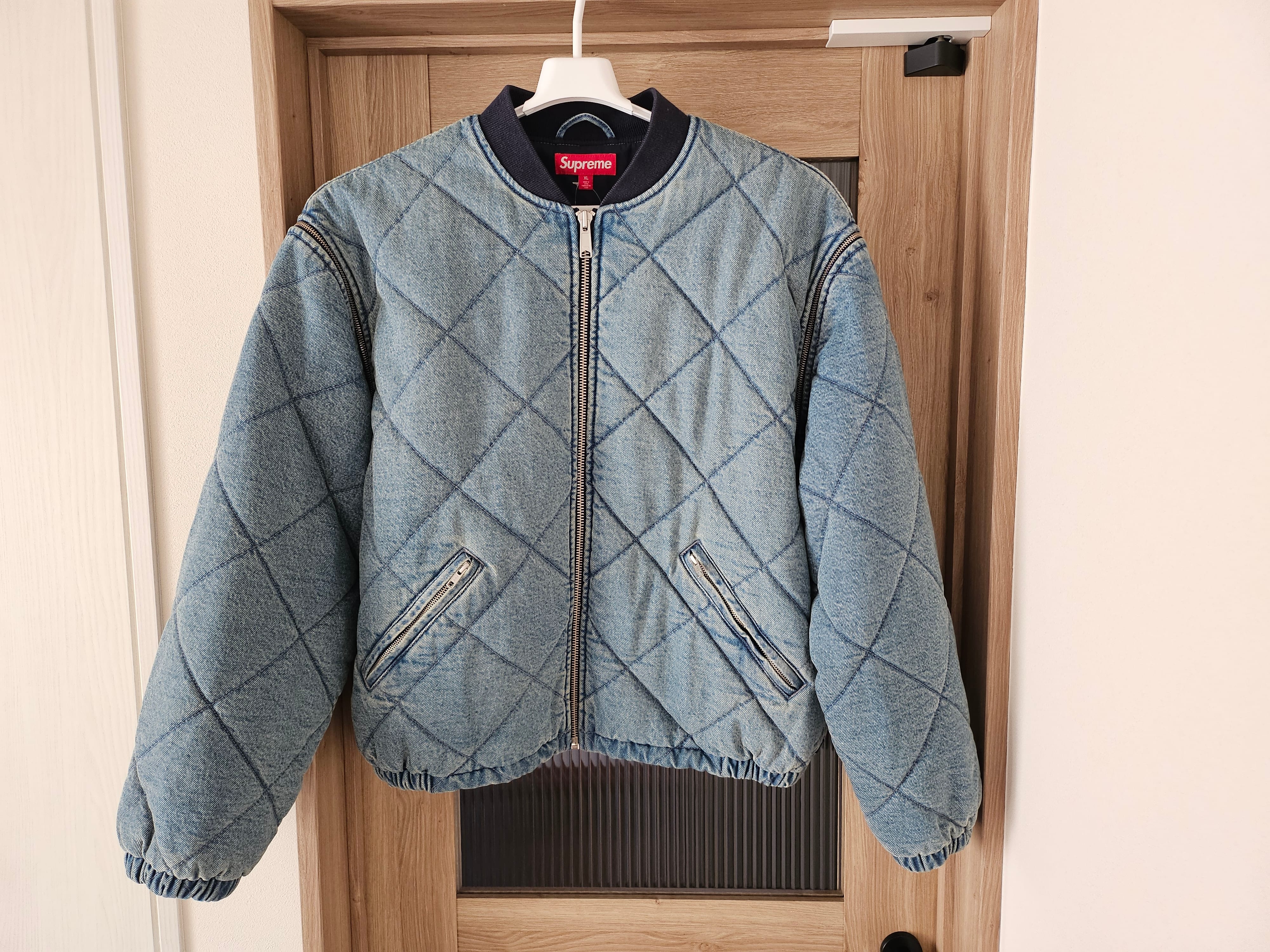 Supreme Zip-Off Sleeve Quilted Bomber Jacket "Denim"