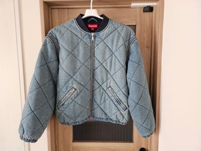 Supreme Zip-Off Sleeve Quilted Bomber Jacket "Denim"