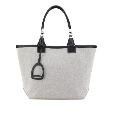 エルメス スティープル28 ハンドバッグ トートバッグ グレー ブラック トワルアッシュ ヴォースイフト レディース HERMES 中古