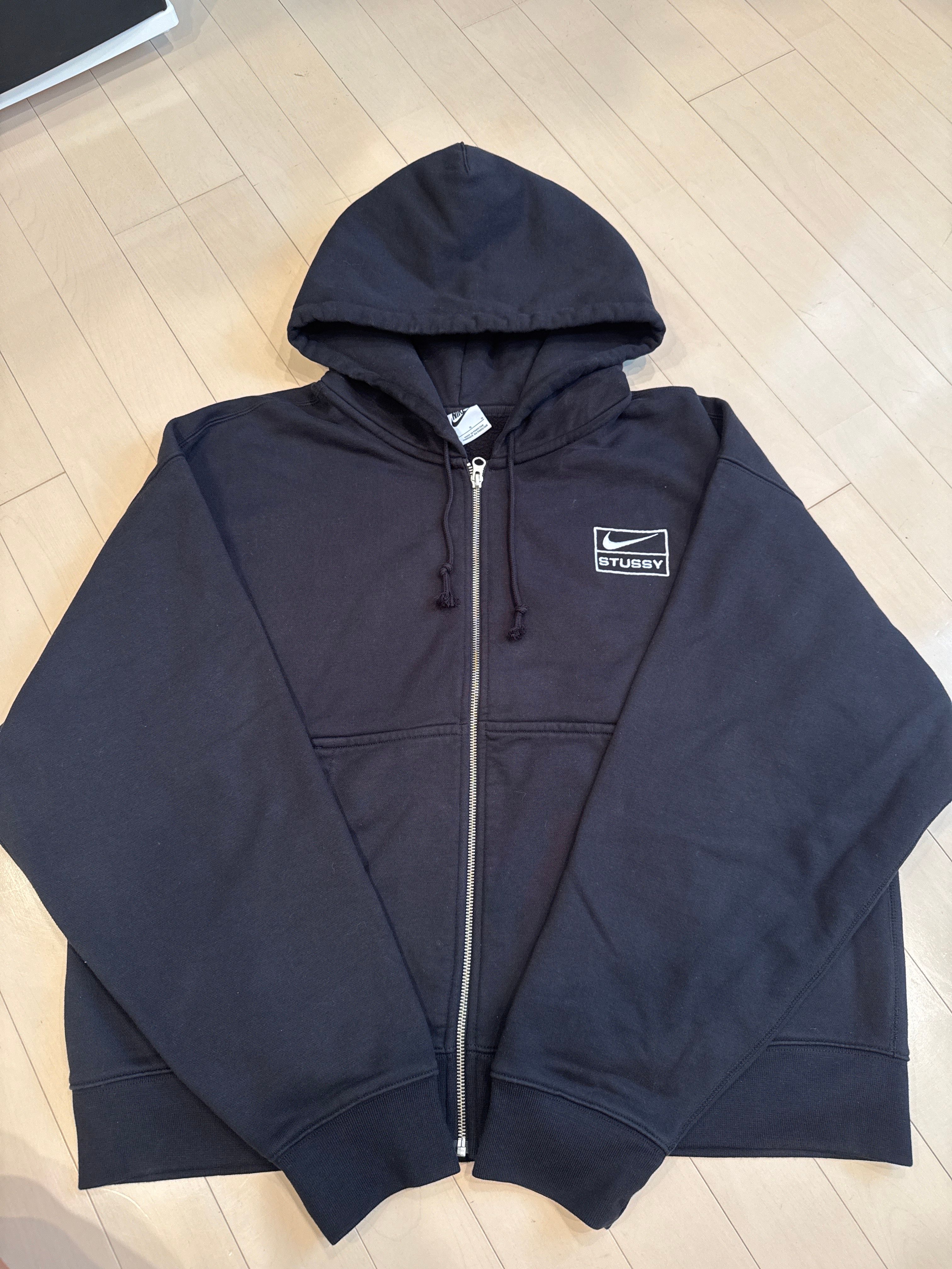 Stussy x Nike Stone Washed Fleece Zip Hoodie "Black" (US Size) FJ9175-010