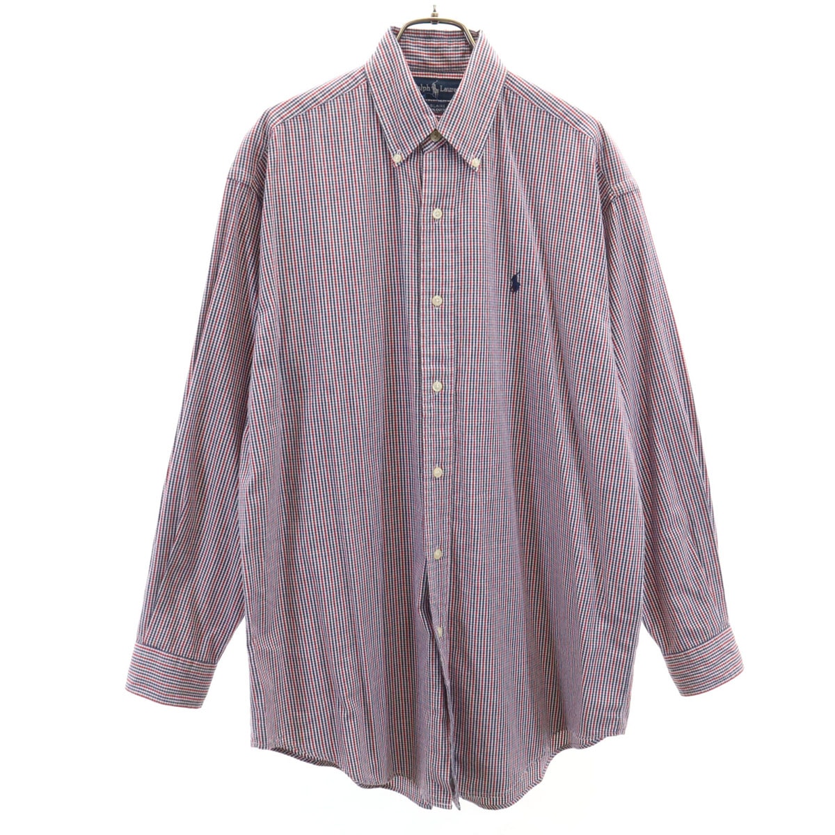RALPH LAUREN ラルフローレン チェック柄 長袖 ボタンダウンシャツ S レッド BLAIRE