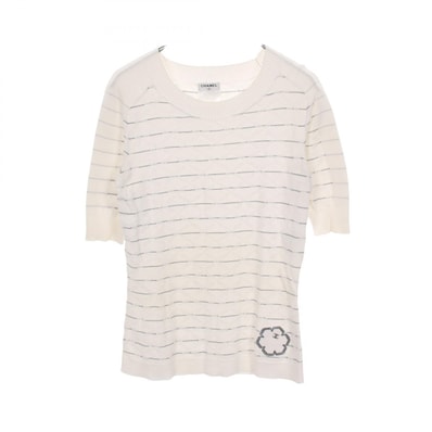 シャネル CHANEL ココマーク ニット 衣料品 トップス コットン レディース ホワイト系 / ブラック系 P47893K06108 【中古】