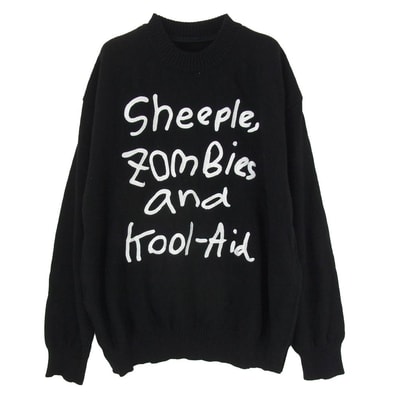 Sacai サカイ ニット 22AW 22-0443S MADSAKI Embroidery Knit Pullover マサキ エンブロイダリー プルオーバー ニット セーター ブラック系 3【中古】