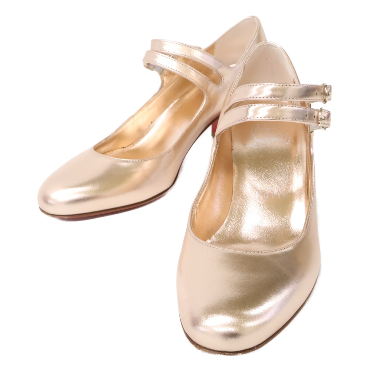 クリスチャンルブタン 【美品】MISS JANE ミスジェーン チャンキーヒール パンプス 34