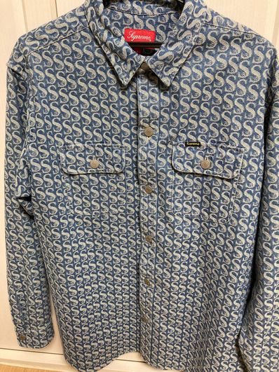 Supreme Monogram Denim Shirt "Blue"